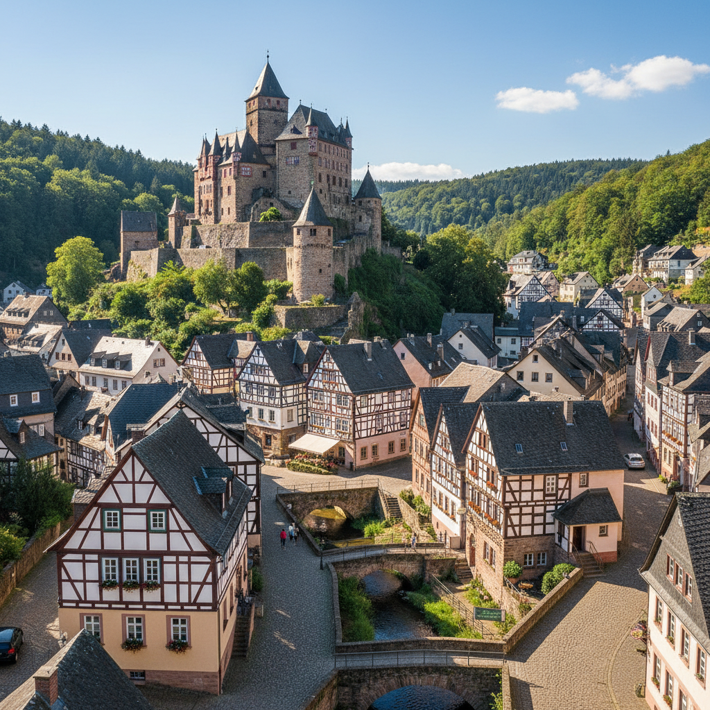 Stolberg old town with the imposing Stolberg Castle